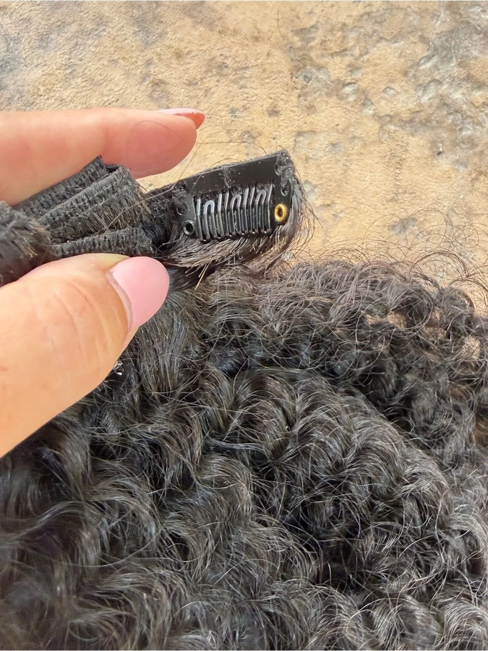 Black Curly Clip-In Hair Extensions - Natural Texture brand new never worn